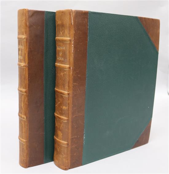 Horsfield, Thomas - The History and Antiquities of Lewes, 2 vols, quarto, with folding frontis map and 37 litho plates,